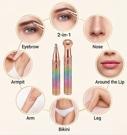 2 in 1 Electric Eyebrow and Facial Hair Trimmer