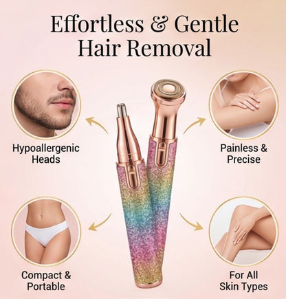 2 in 1 Electric Eyebrow and Facial Hair Trimmer